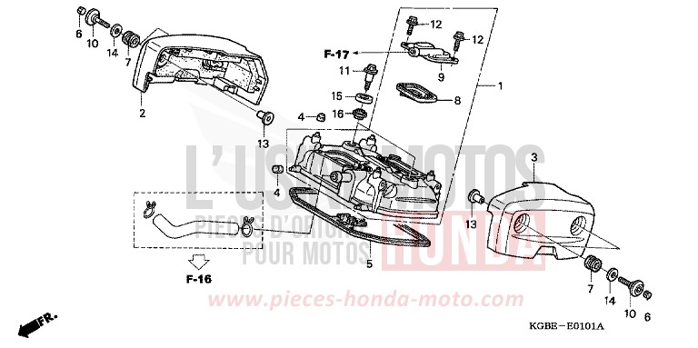 COUVERCLE DE CULASSE ARRIERE de Shadow VT125C NOIR (NH1) 2004